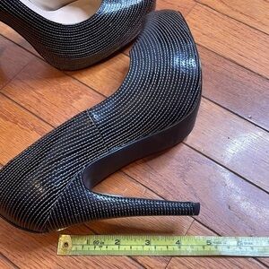 Colin Stewart black tall  heels white contrast stitching detail